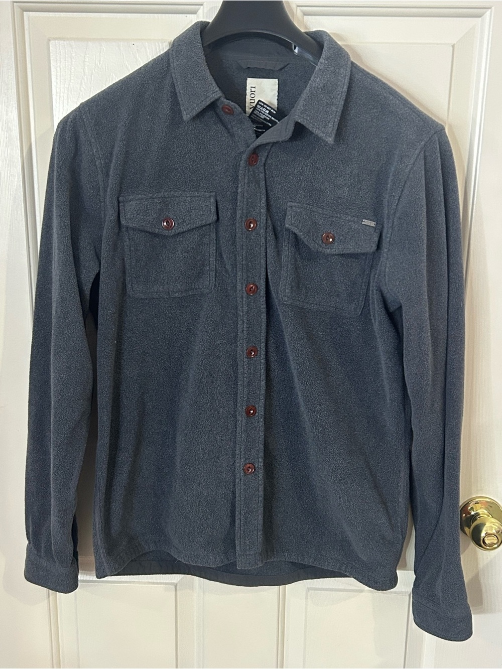 Vuori Aspen Shirt Jacket Men's Medium Gray Button Up Fleece V237